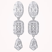 25.30CT Multishape Lab Grown Diamond Dangle Drop Earrings