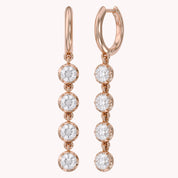 2.00 CT Round Cut Lab Grown Diamond Liner Drop Earrings