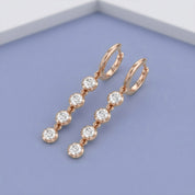 2.00 CT Round Cut Lab Grown Diamond Liner Drop Earrings