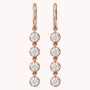 2.00 CT Round Cut Lab Grown Diamond Liner Drop Earrings