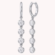 2.00 CT Round Cut Lab Grown Diamond Liner Drop Earrings
