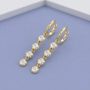 2.00 CT Round Cut Lab Grown Diamond Liner Drop Earrings