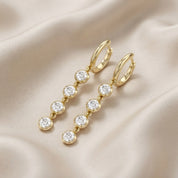 2.00 CT Round Cut Lab Grown Diamond Liner Drop Earrings