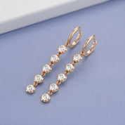 2.70 CT Round Cut Lab Grown Diamond Liner Drop Hoop Earrings