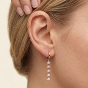 2.70 CT Round Cut Lab Grown Diamond Liner Drop Hoop Earrings