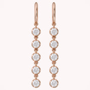 2.70 CT Round Cut Lab Grown Diamond Liner Drop Hoop Earrings