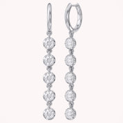 2.70 CT Round Cut Lab Grown Diamond Liner Drop Hoop Earrings
