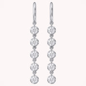 2.70 CT Round Cut Lab Grown Diamond Liner Drop Hoop Earrings