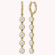 2.70 CT Round Cut Lab Grown Diamond Liner Drop Hoop Earrings