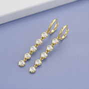 2.70 CT Round Cut Lab Grown Diamond Liner Drop Hoop Earrings