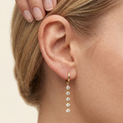 2.70 CT Round Cut Lab Grown Diamond Liner Drop Hoop Earrings