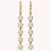 2.70 CT Round Cut Lab Grown Diamond Liner Drop Hoop Earrings