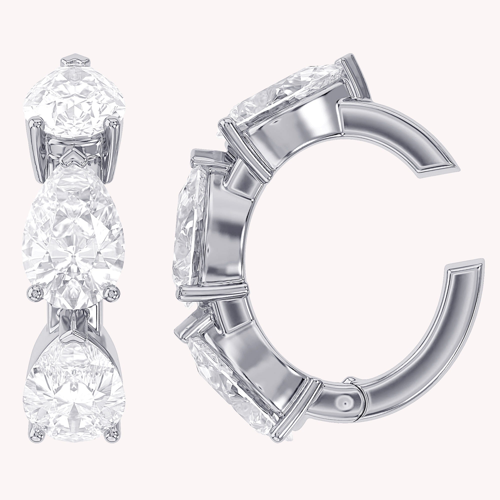 1.20 CTW Lab Grown Diamond Pear Single Cuff Earring
