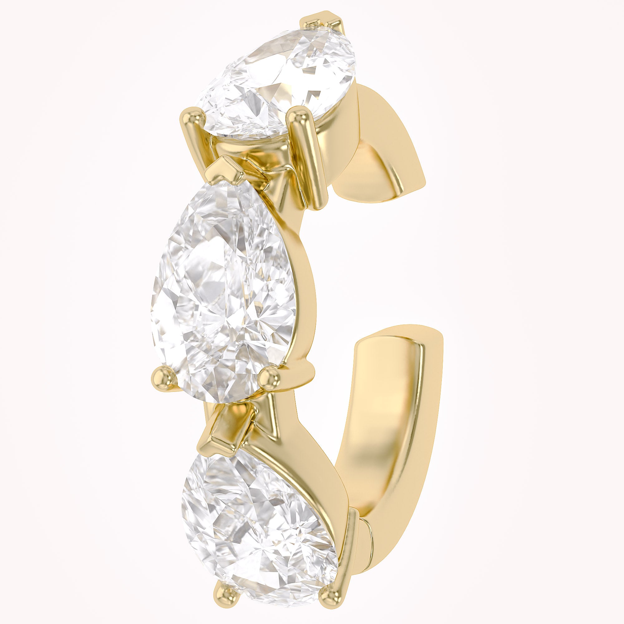 1.20 CTW Lab Grown Diamond Pear Single Cuff Earring