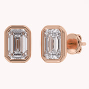 Emerald-Cut Solitaire Stud Earrings | Lab-Grown Diamond