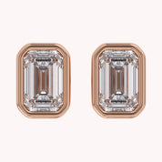 Emerald-Cut Solitaire Stud Earrings | Lab-Grown Diamond
