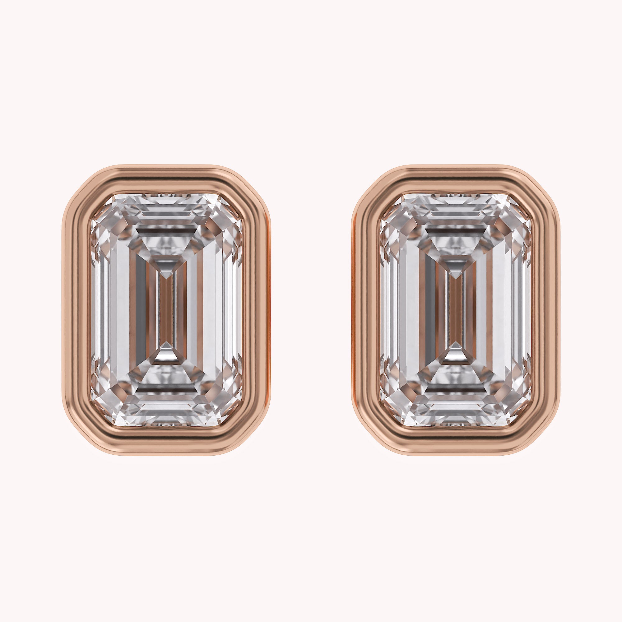 Emerald-Cut Solitaire Stud Earrings | Lab-Grown Diamond