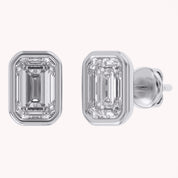 Emerald-Cut Solitaire Stud Earrings | Lab-Grown Diamond