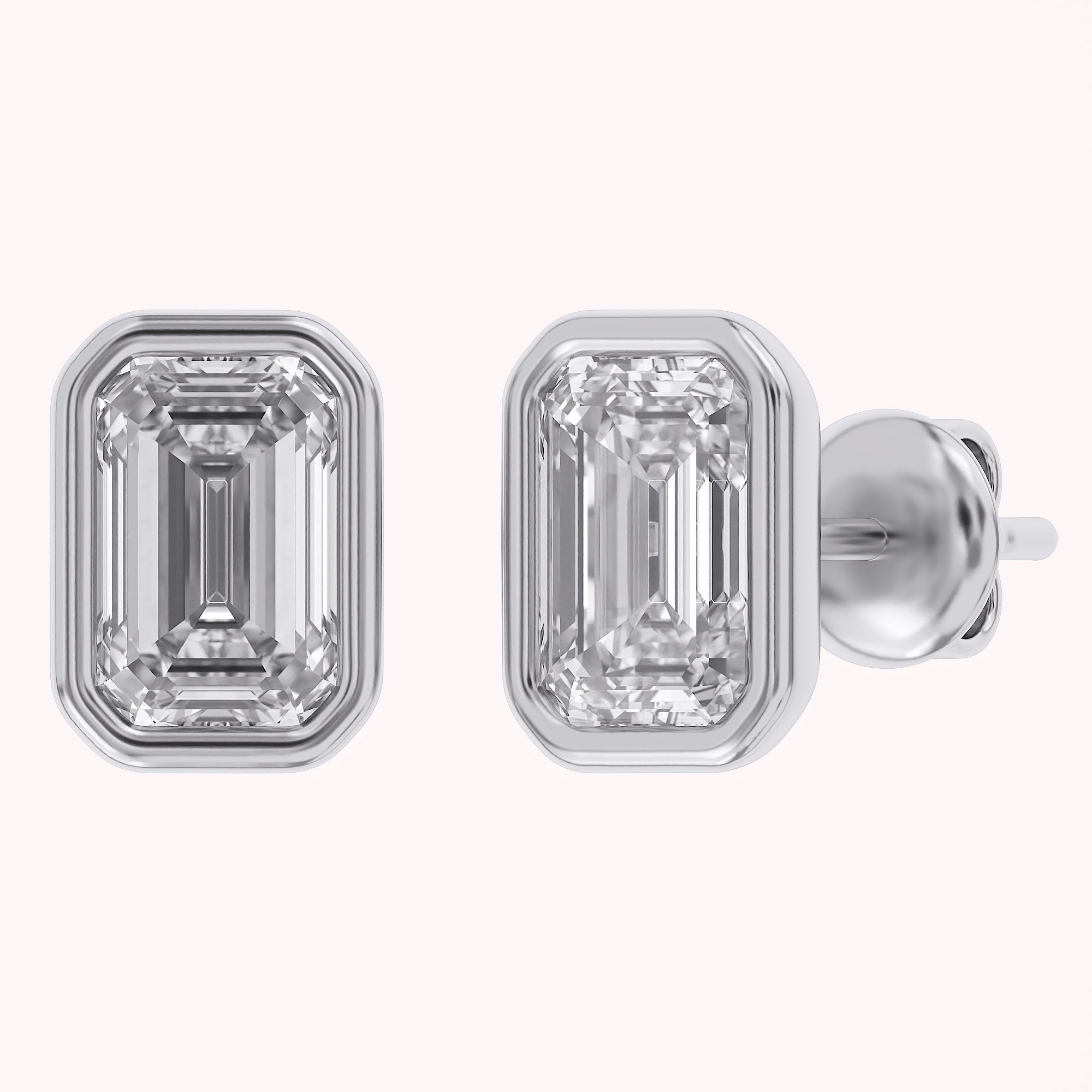 Emerald-Cut Solitaire Stud Earrings | Lab-Grown Diamond
