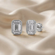Emerald-Cut Solitaire Stud Earrings | Lab-Grown Diamond