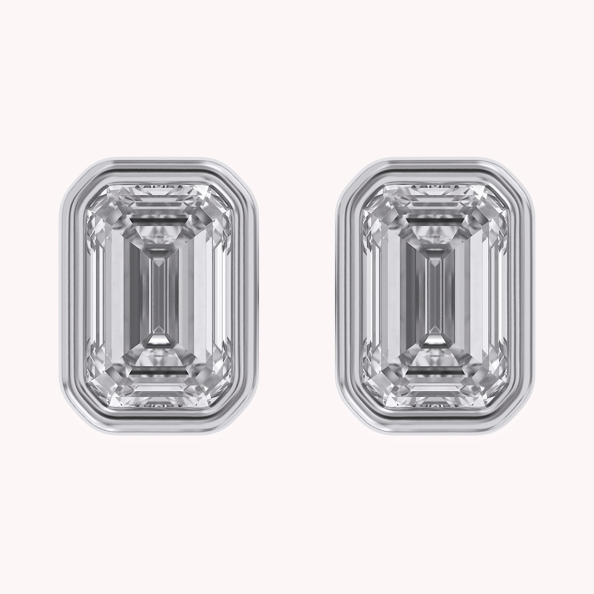 Emerald-Cut Solitaire Stud Earrings | Lab-Grown Diamond