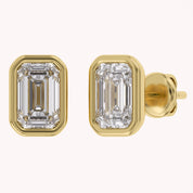 Emerald-Cut Solitaire Stud Earrings | Lab-Grown Diamond