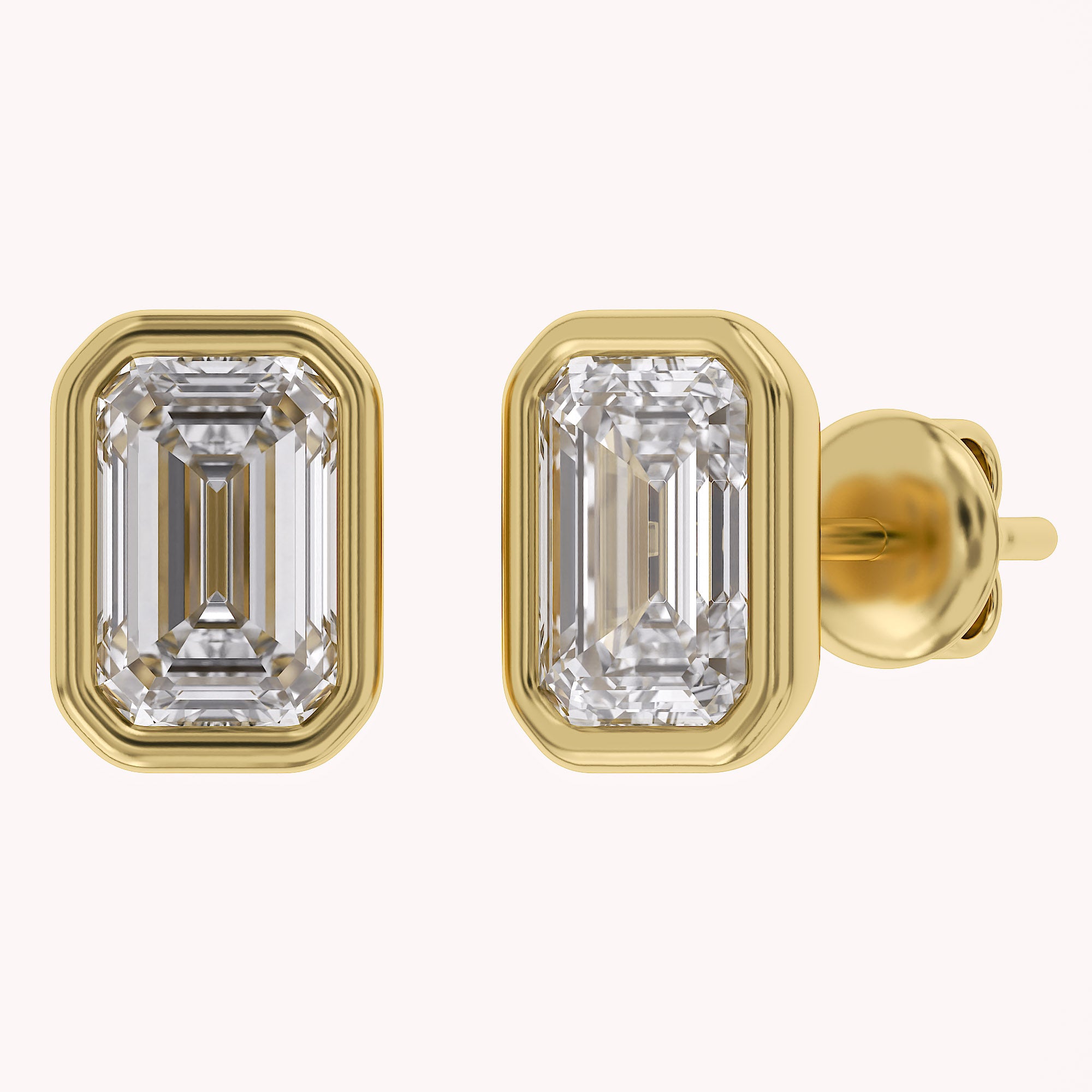 Emerald-Cut Solitaire Stud Earrings | Lab-Grown Diamond