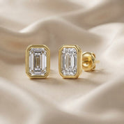 Emerald-Cut Solitaire Stud Earrings | Lab-Grown Diamond