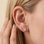 Emerald-Cut Solitaire Stud Earrings | Lab-Grown Diamond