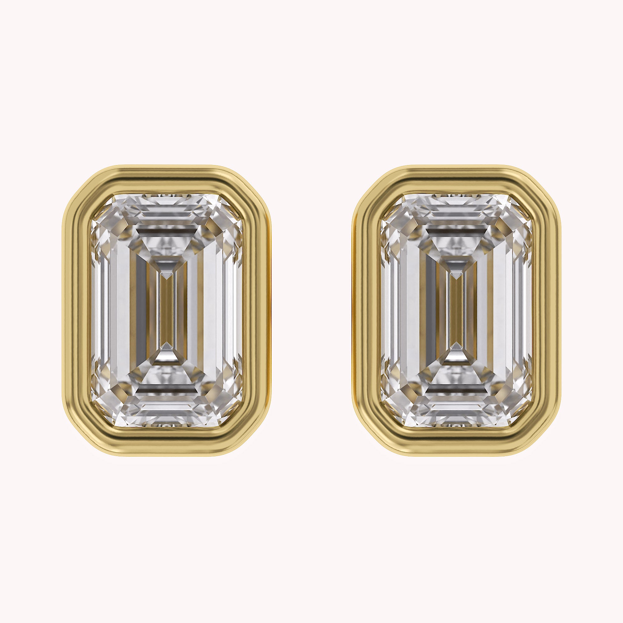 Emerald-Cut Solitaire Stud Earrings | Lab-Grown Diamond