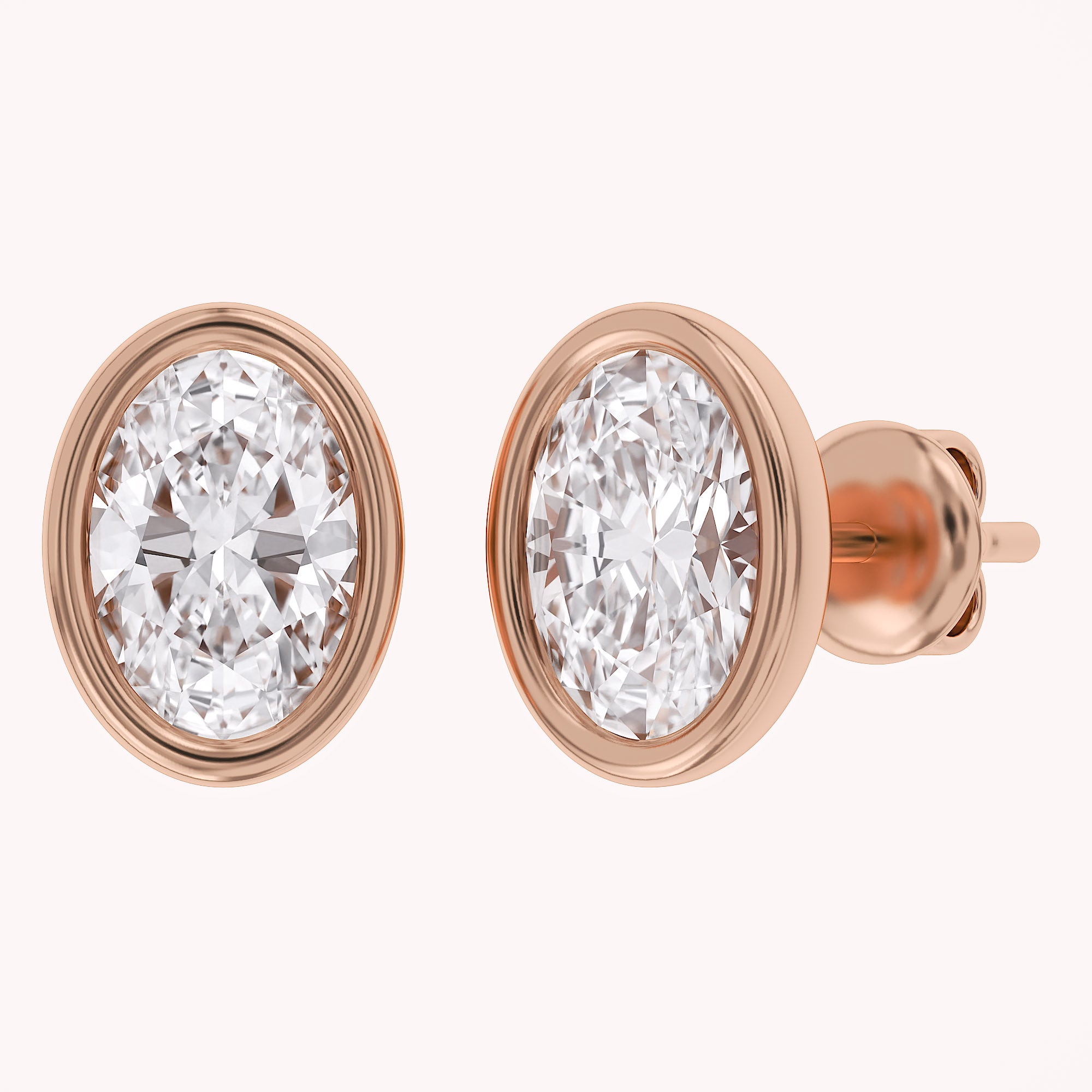 Oval-Cut Solitaire Stud Earrings | Lab-Grown Diamond