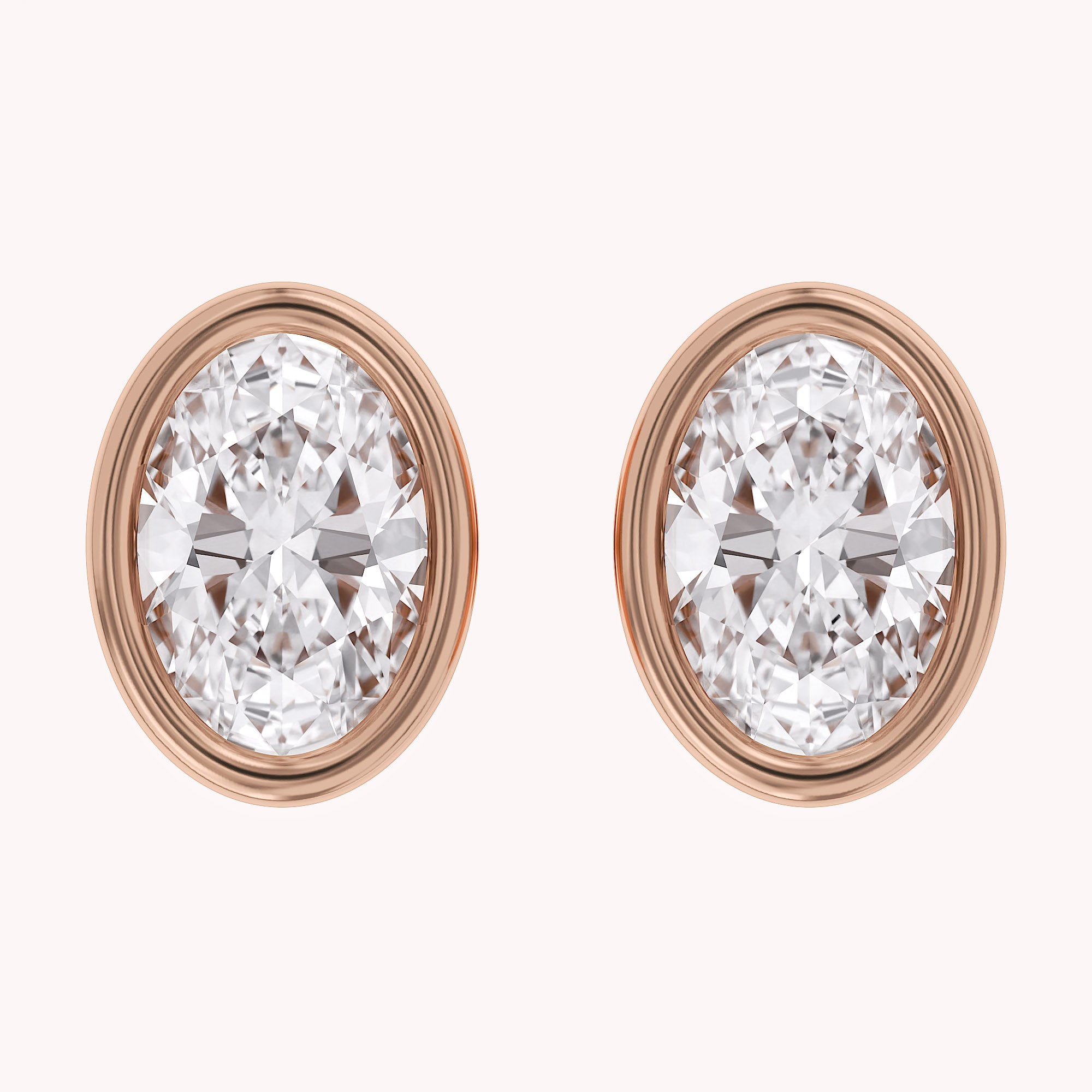 Oval-Cut Solitaire Stud Earrings | Lab-Grown Diamond