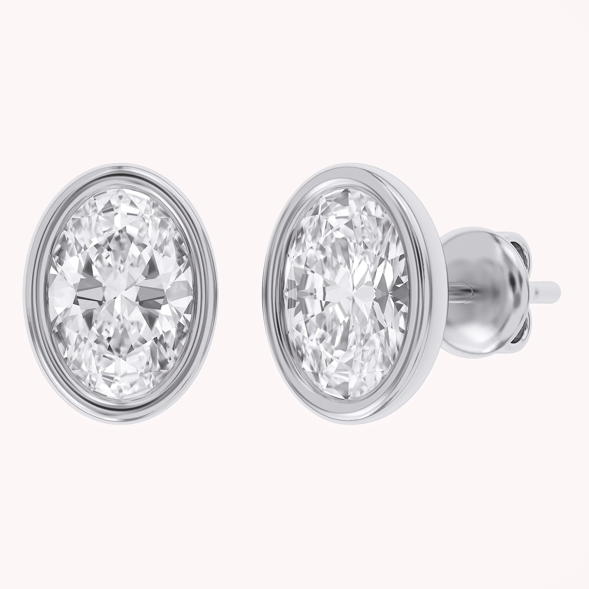 Oval-Cut Solitaire Stud Earrings | Lab-Grown Diamond