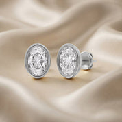 Oval-Cut Solitaire Stud Earrings | Lab-Grown Diamond