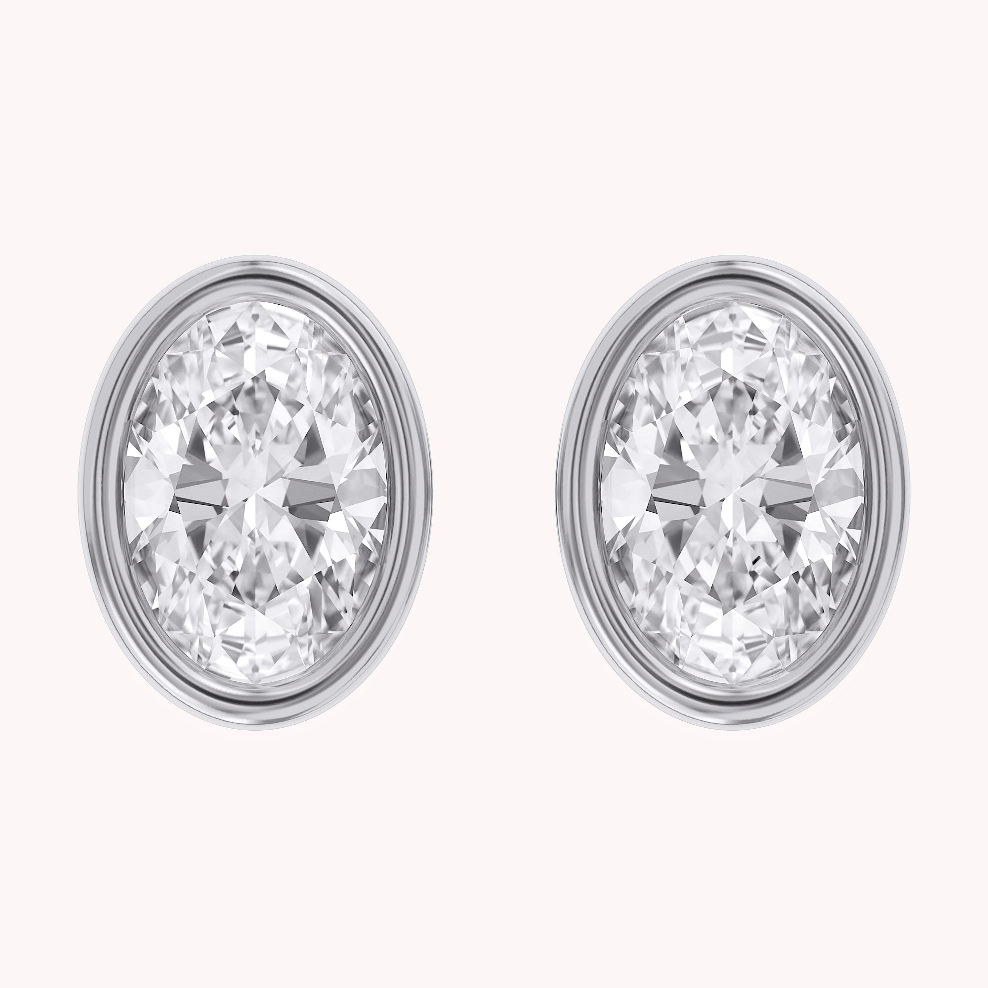 Oval-Cut Solitaire Stud Earrings | Lab-Grown Diamond