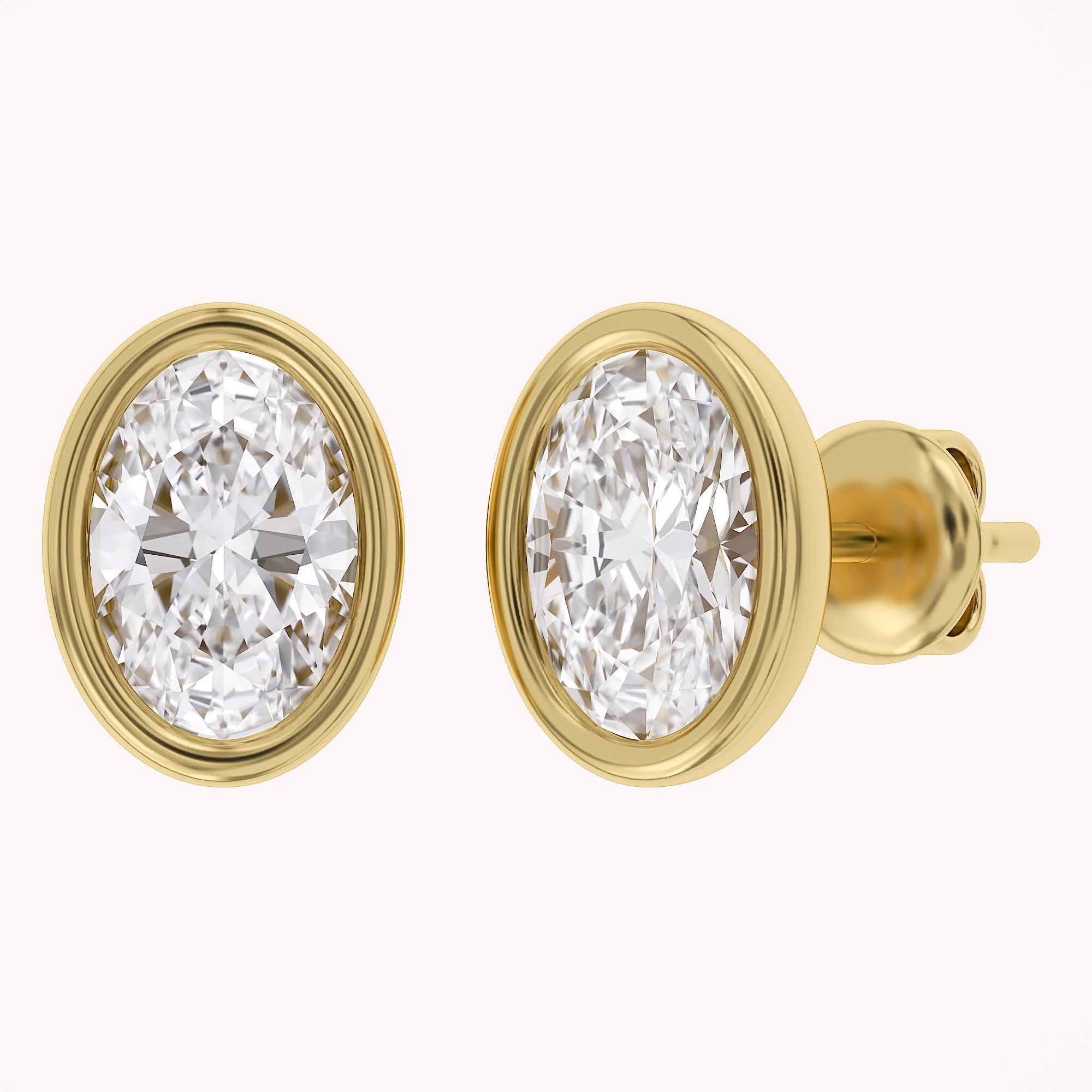 Oval-Cut Solitaire Stud Earrings | Lab-Grown Diamond