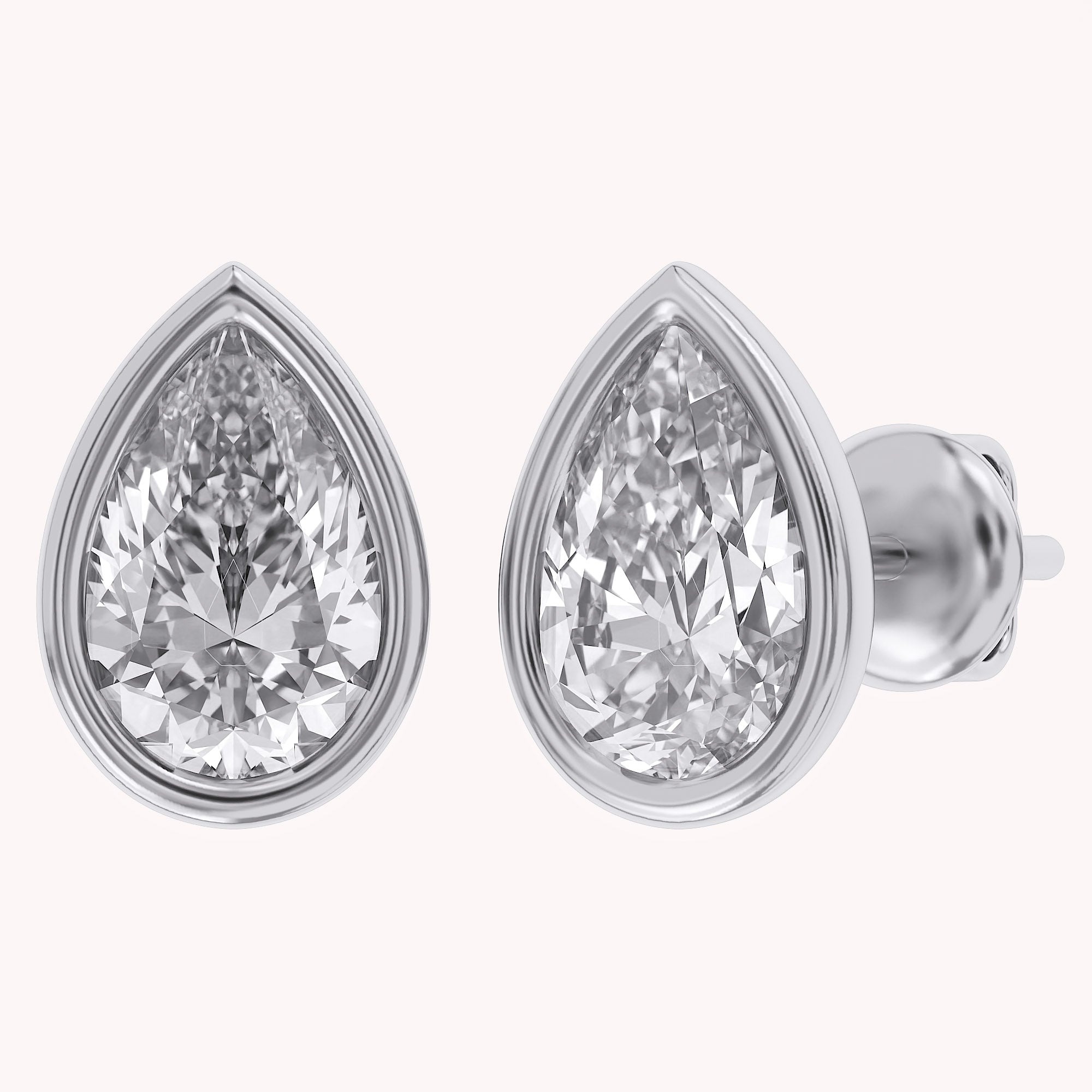 Pear-Cut Solitaire Stud Earrings | Lab-Grown Diamond