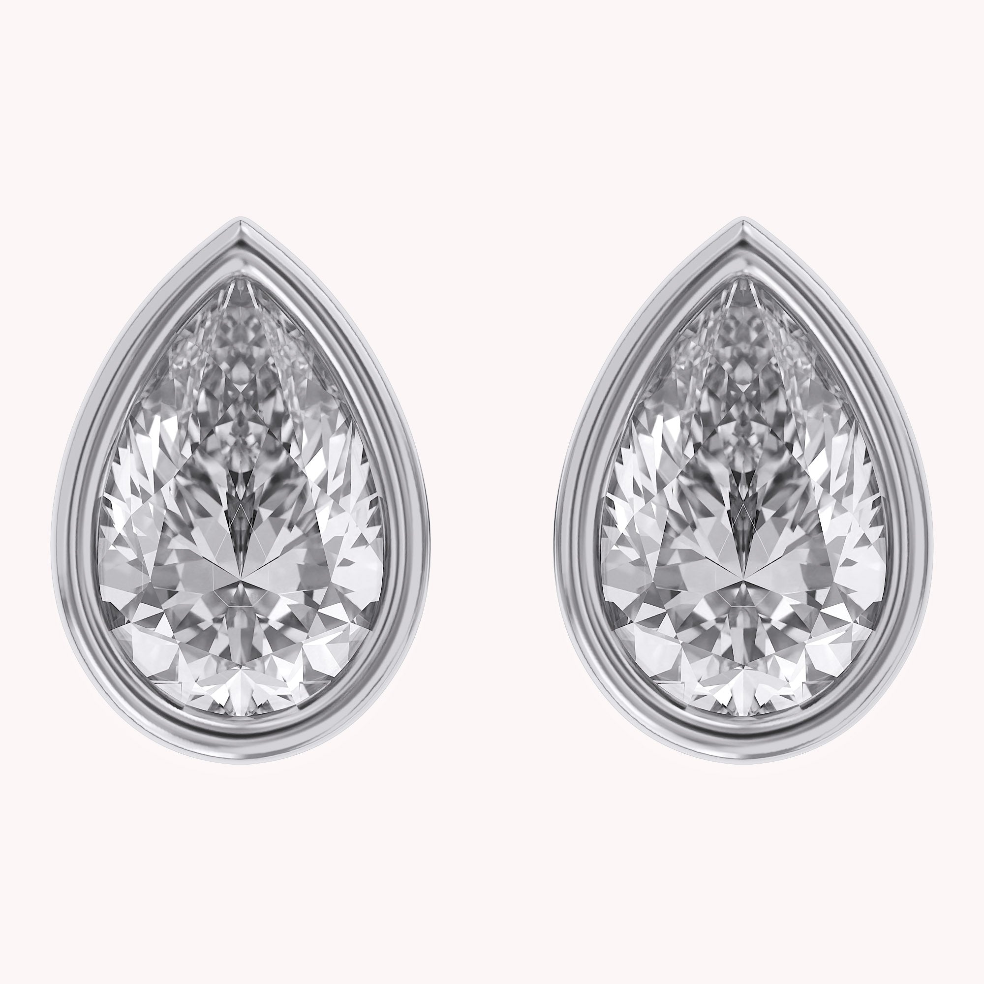 Pear-Cut Solitaire Stud Earrings | Lab-Grown Diamond
