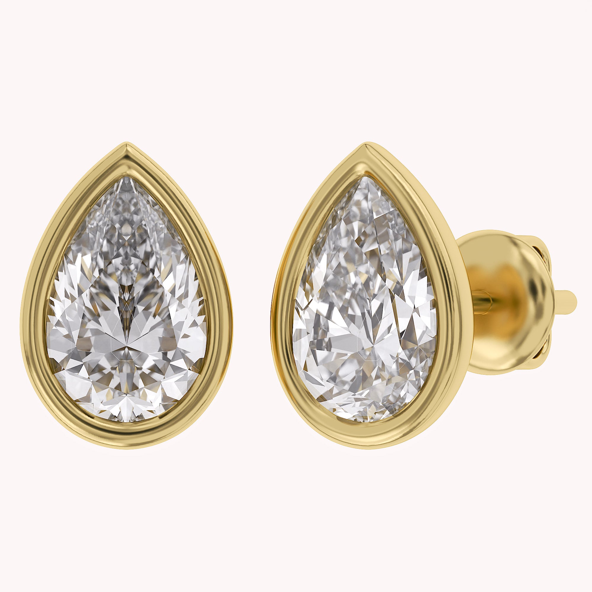 Pear-Cut Solitaire Stud Earrings | Lab-Grown Diamond