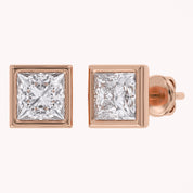 Princess-Cut Solitaire Stud Earrings | Lab-Grown Diamond