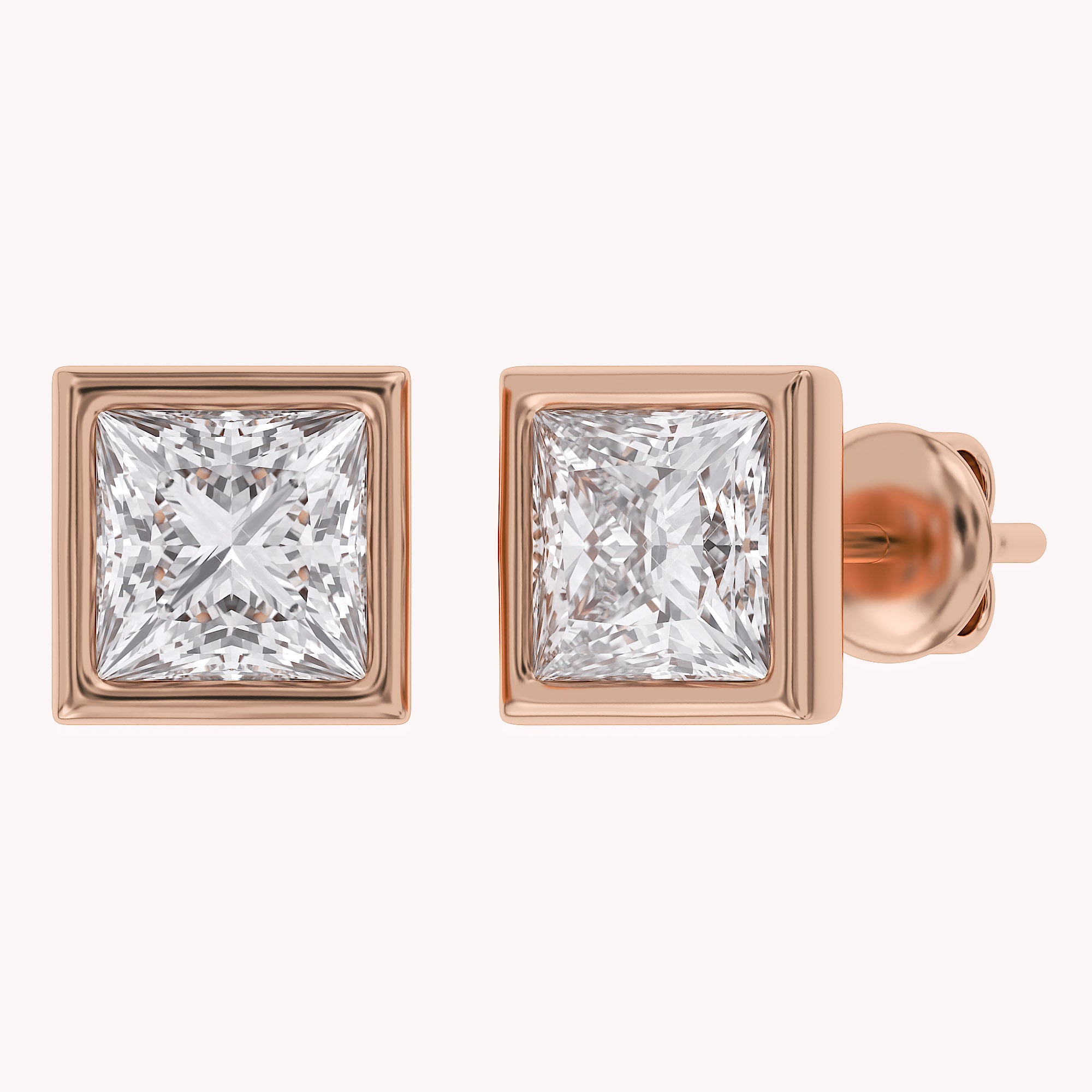 Princess-Cut Solitaire Stud Earrings | Lab-Grown Diamond