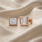 Princess-Cut Solitaire Stud Earrings | Lab-Grown Diamond