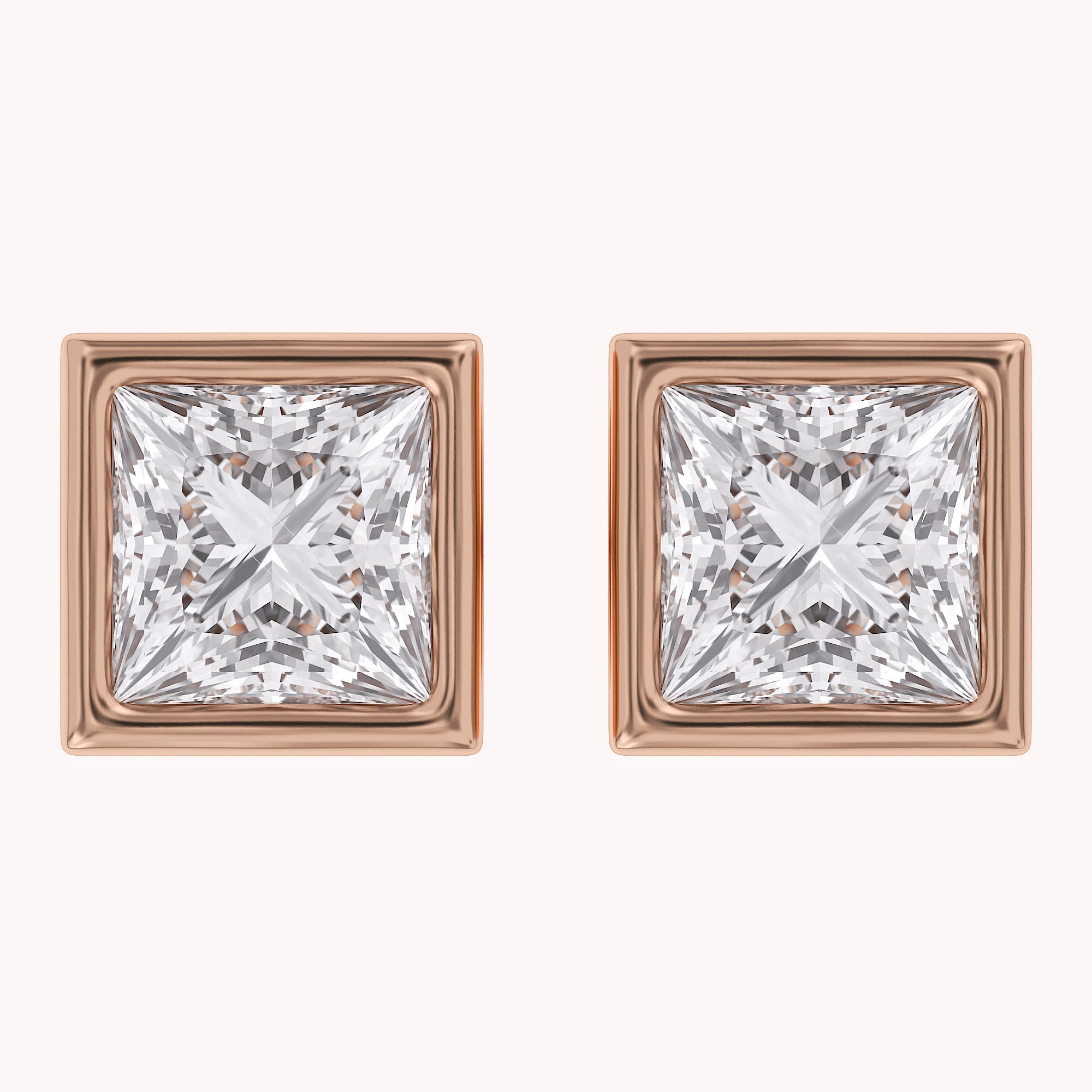 Princess-Cut Solitaire Stud Earrings | Lab-Grown Diamond