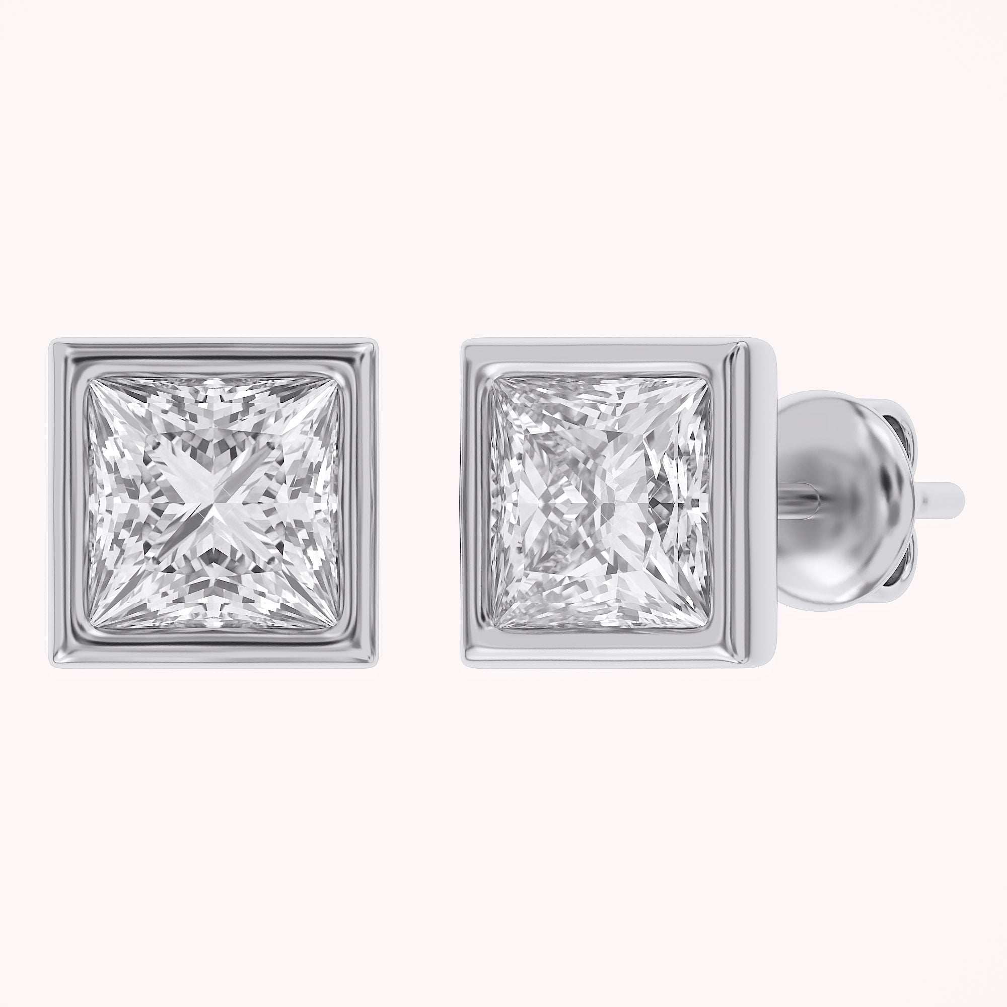 Princess-Cut Solitaire Stud Earrings | Lab-Grown Diamond