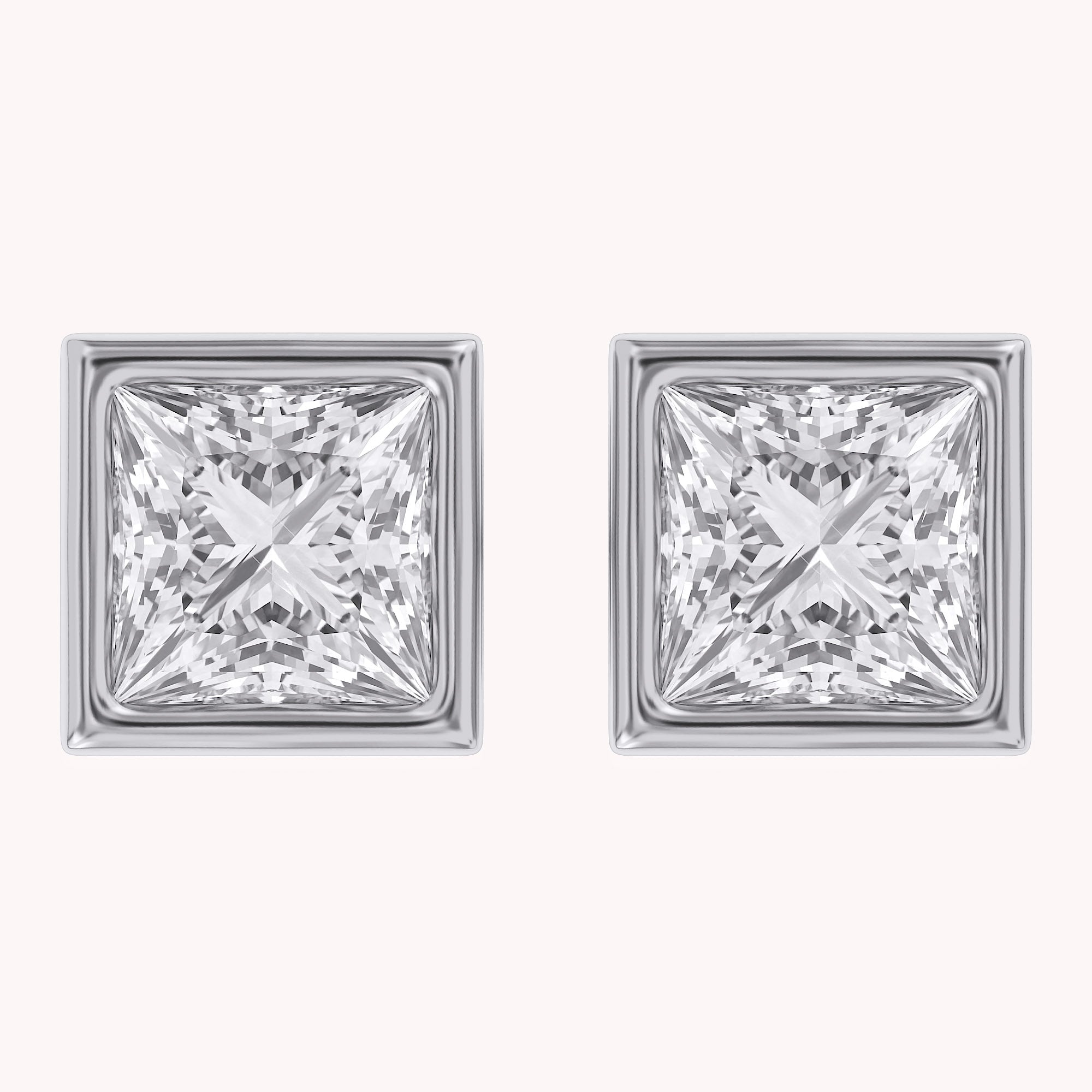 Princess-Cut Solitaire Stud Earrings | Lab-Grown Diamond