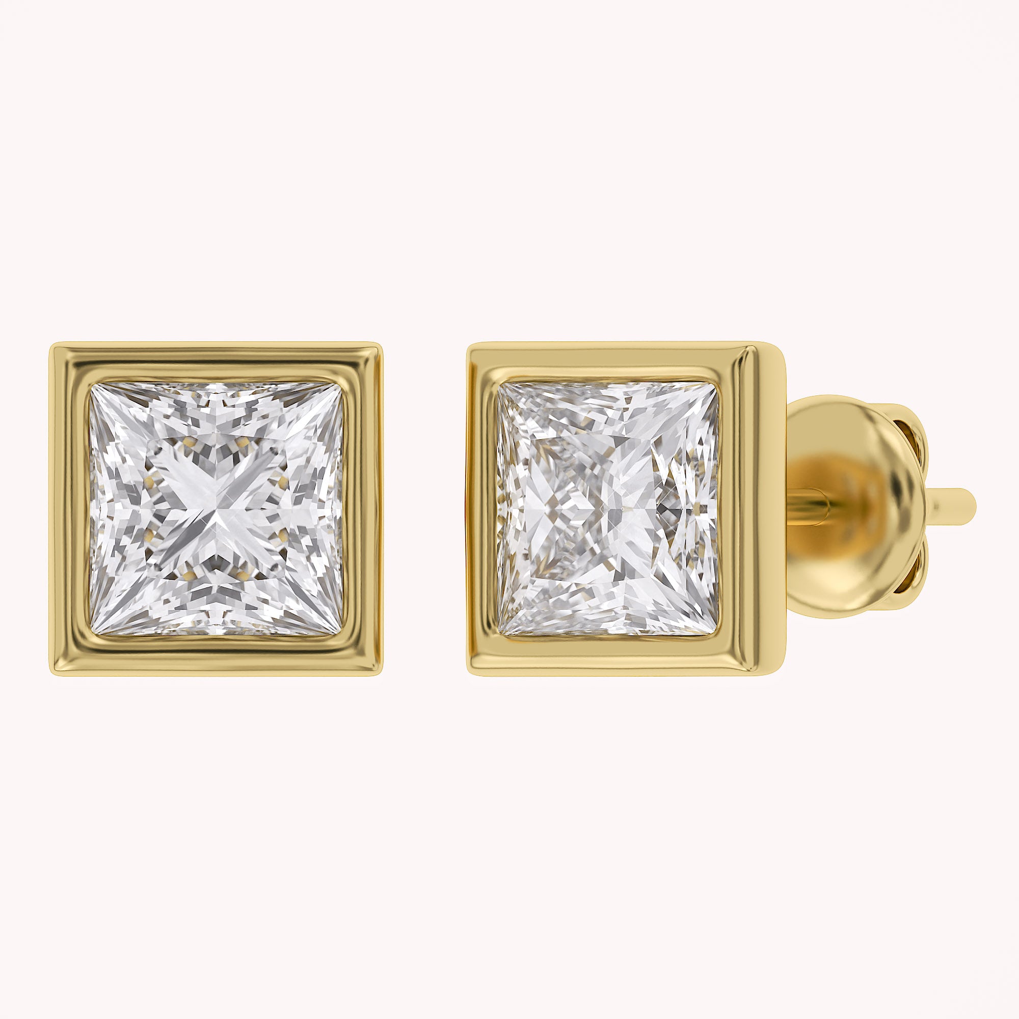 Princess-Cut Solitaire Stud Earrings | Lab-Grown Diamond