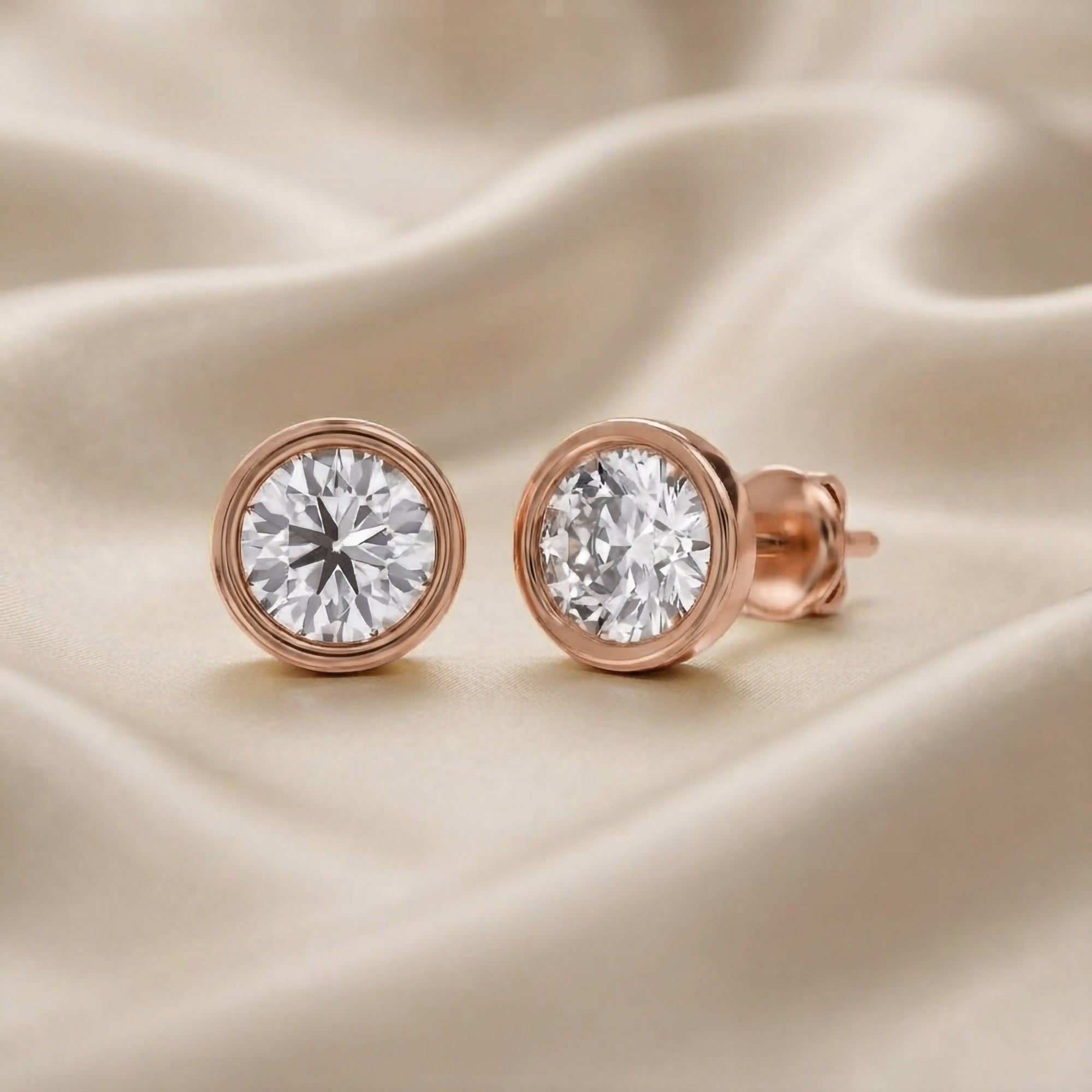 Round-Cut Solitaire Stud Earrings | Lab-Grown Diamond
