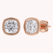 Cushion-Cut Solitaire Stud Earrings | Lab-Grown Diamond