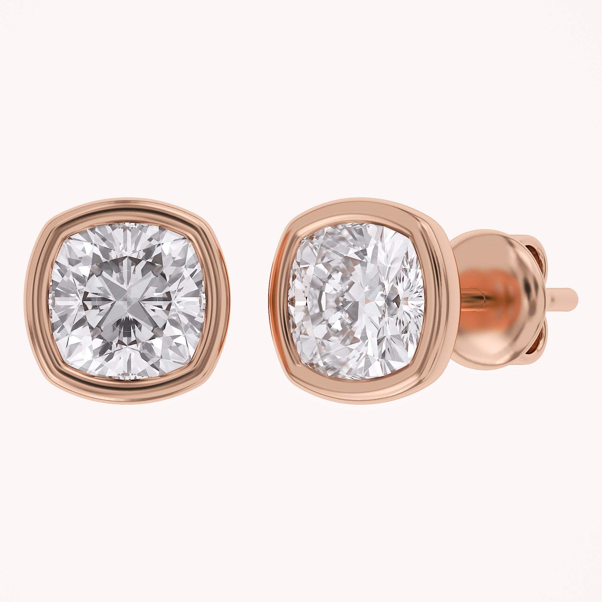 Cushion-Cut Solitaire Stud Earrings | Lab-Grown Diamond