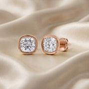 Cushion-Cut Solitaire Stud Earrings | Lab-Grown Diamond